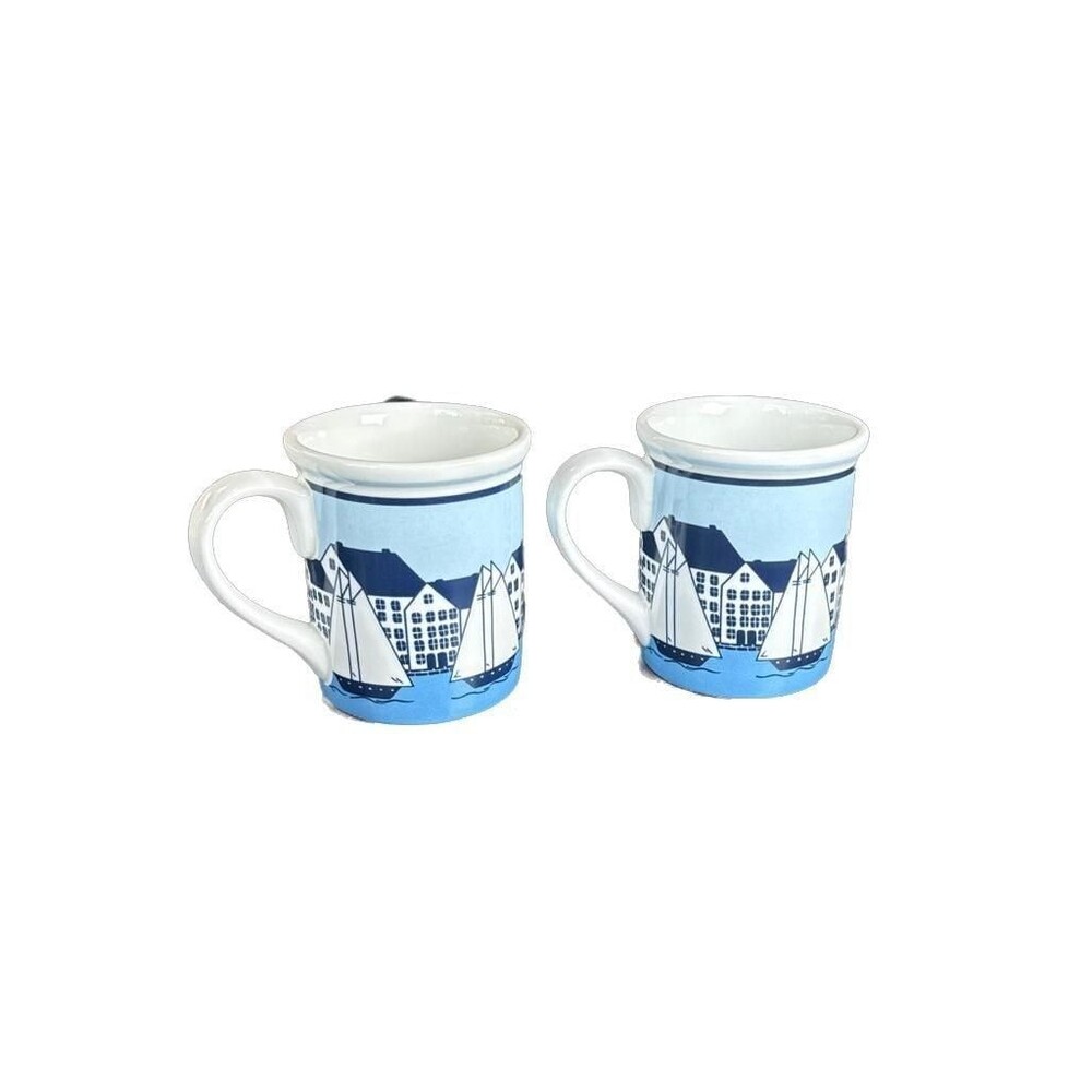Shard at Home Coastal Village 14oz Mug, Set of 2, Small Batch Made - Picture 4 of 6